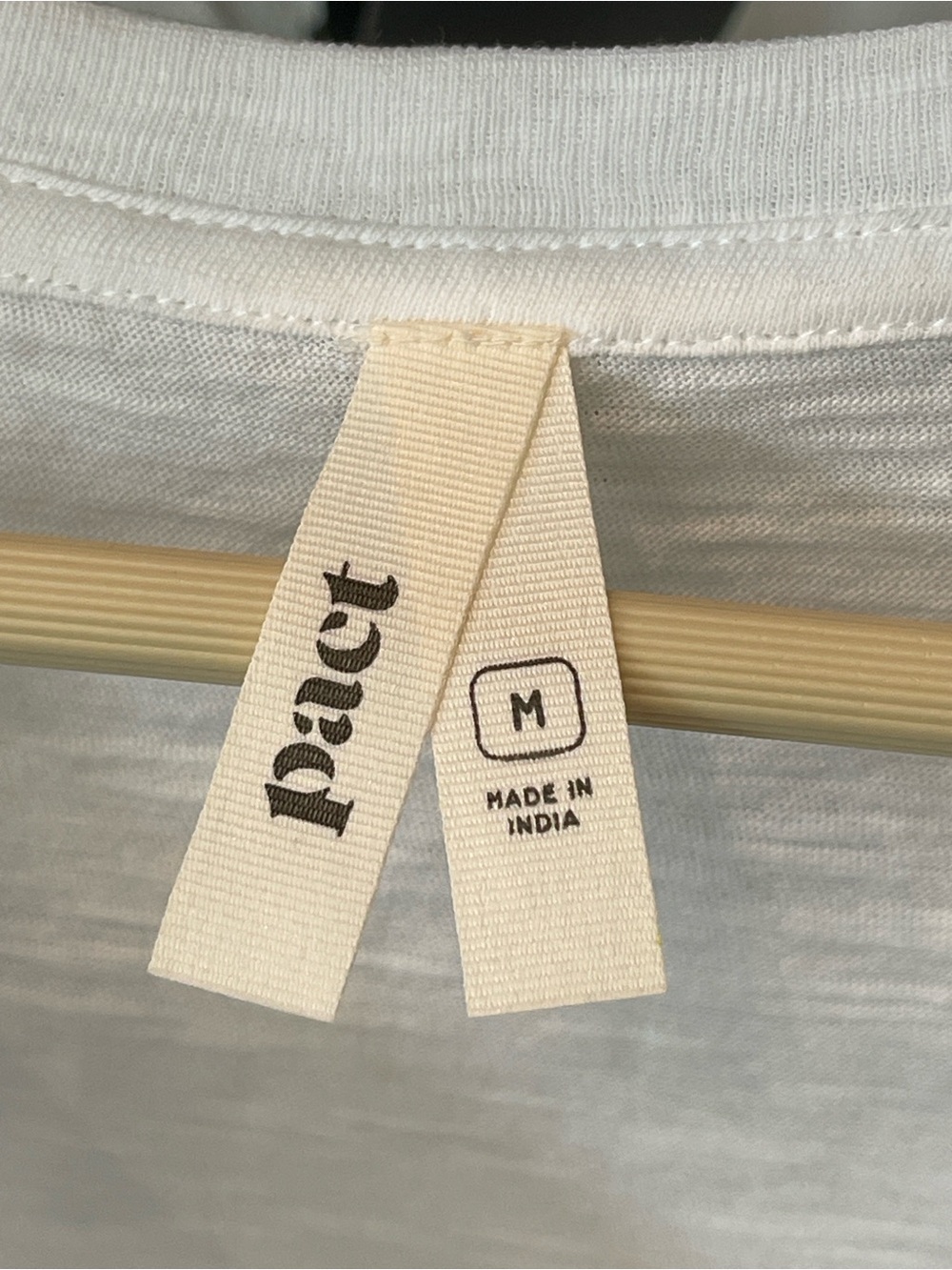 PACT Organic Cotton White V-Neck T-Shirt - Picture 3 of 4